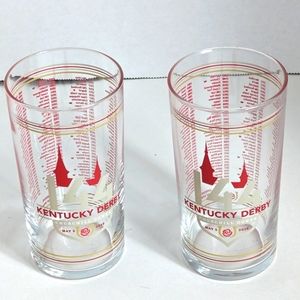 Pair of Kentucky Derby 12 oz glasses New